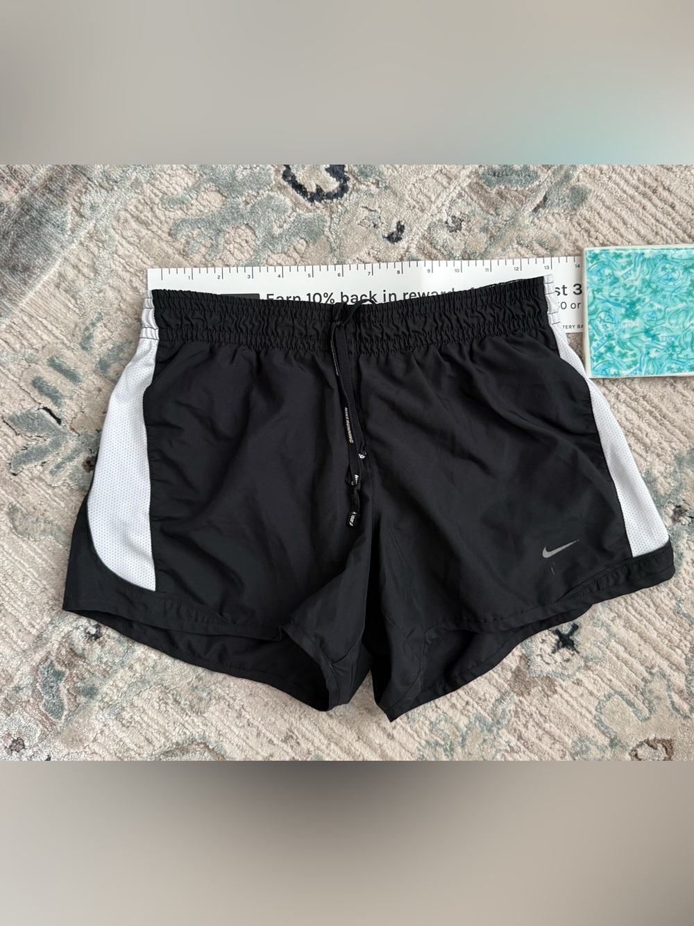 Nike Black Athletic Shorts with White Side Panels